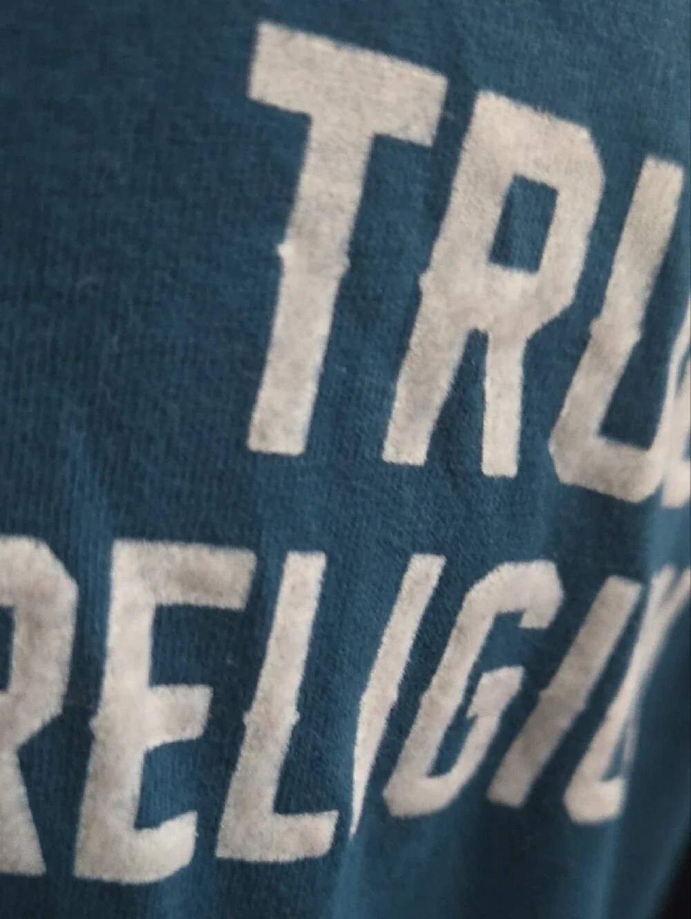 True Religion Blue T-Shirt with White Logo